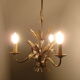 Suspension épi de blé en métal doré 3 lampes
