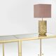Brass sideboard with mirror and plexiglass legs by Michel Pigneres, 1970