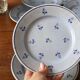 8 old blue floral dessert plates, new earthenware