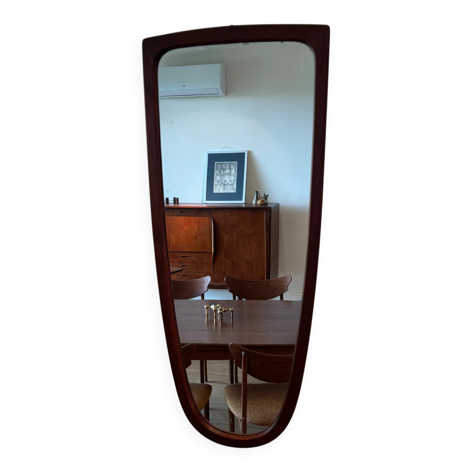Vintage Scandinavian "Frida" mirror in teak