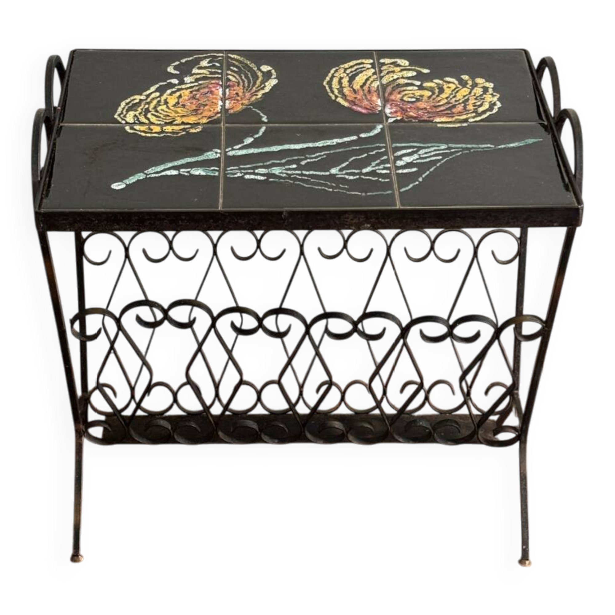 Side table, Vallauris magazine rack