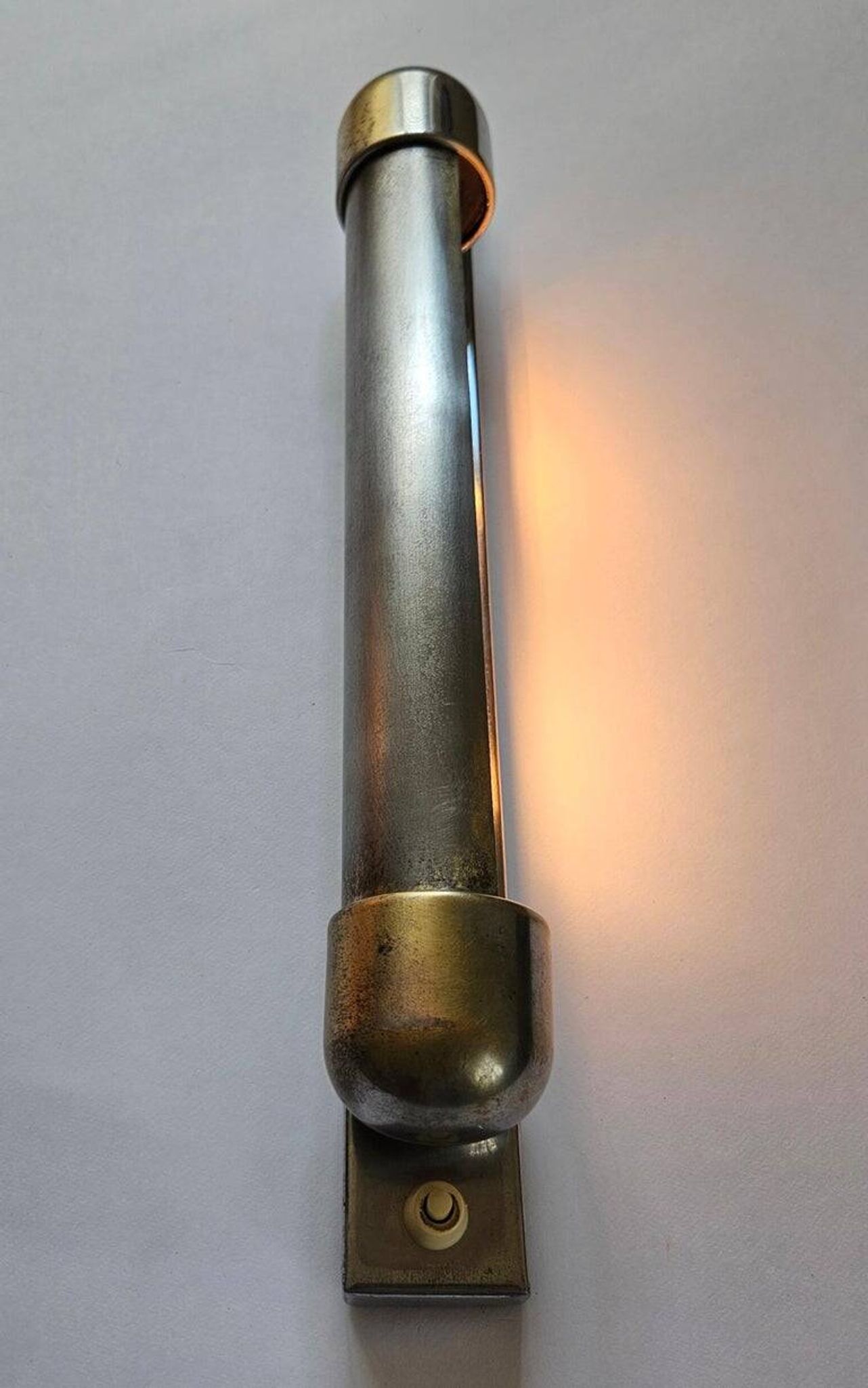 Rare Chrome Bauhaus Art Deco Wall Lamp Napako, 1940s
