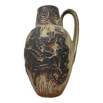 Vase vintage Scheurich d'Allemagne de l'Ouest à décor de chevaux, années 1970