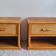 Pair of vintage rattan bedside tables from the 1970s.