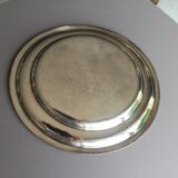 round plate in punched silver metal