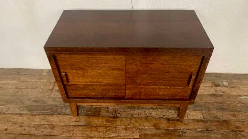 LOW FURNITURE RUSTIC SIDEBOARD MODERNIST ENFILADE HAS 2 DOORS IN CHENE - WIDTH 90 CM