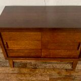 Meuble bas buffet rustique  enfilade moderniste a 2 portes en chene - largeur 90 cm