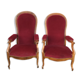 Pair of Voltaire Louis Philippe armchairs
