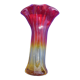 Modernist vase - molded glass - red, orange, yellow - Flavio Polis Seguso
