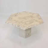 Set of 3 Italian Carrera Marble Side Tables, 1980s