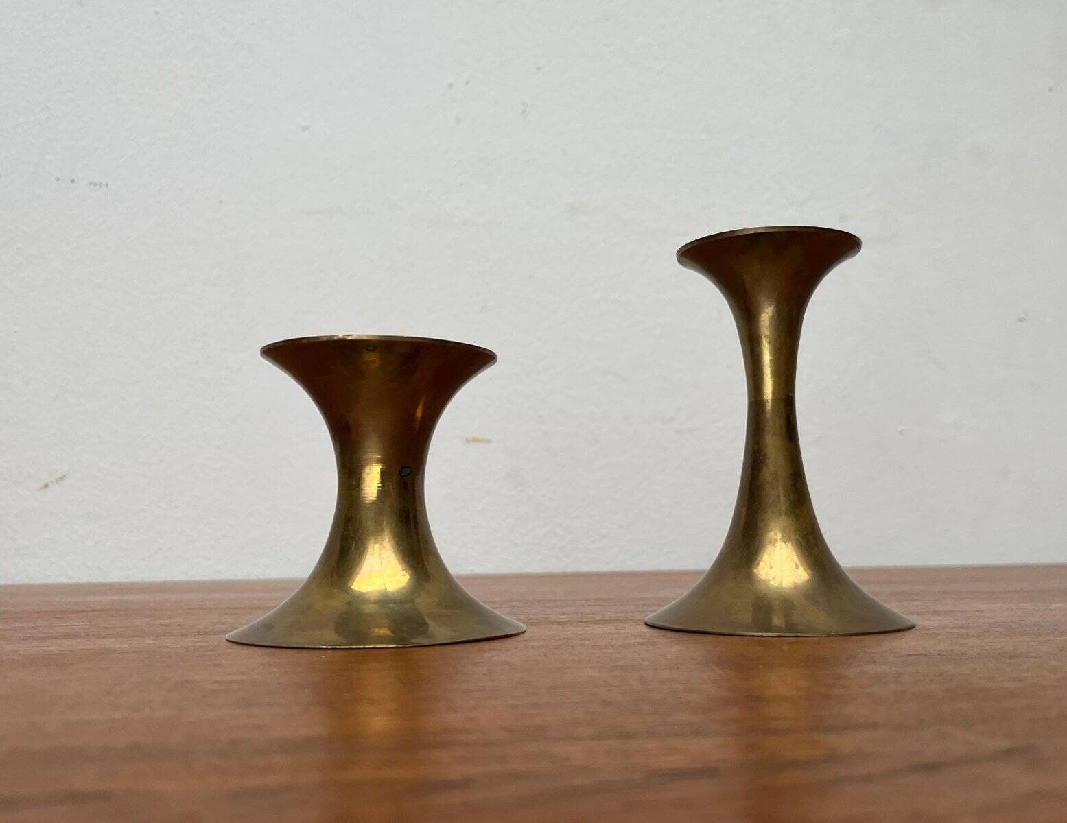 Mid-Century Brass Candleholders, 1960s, Set of 2
