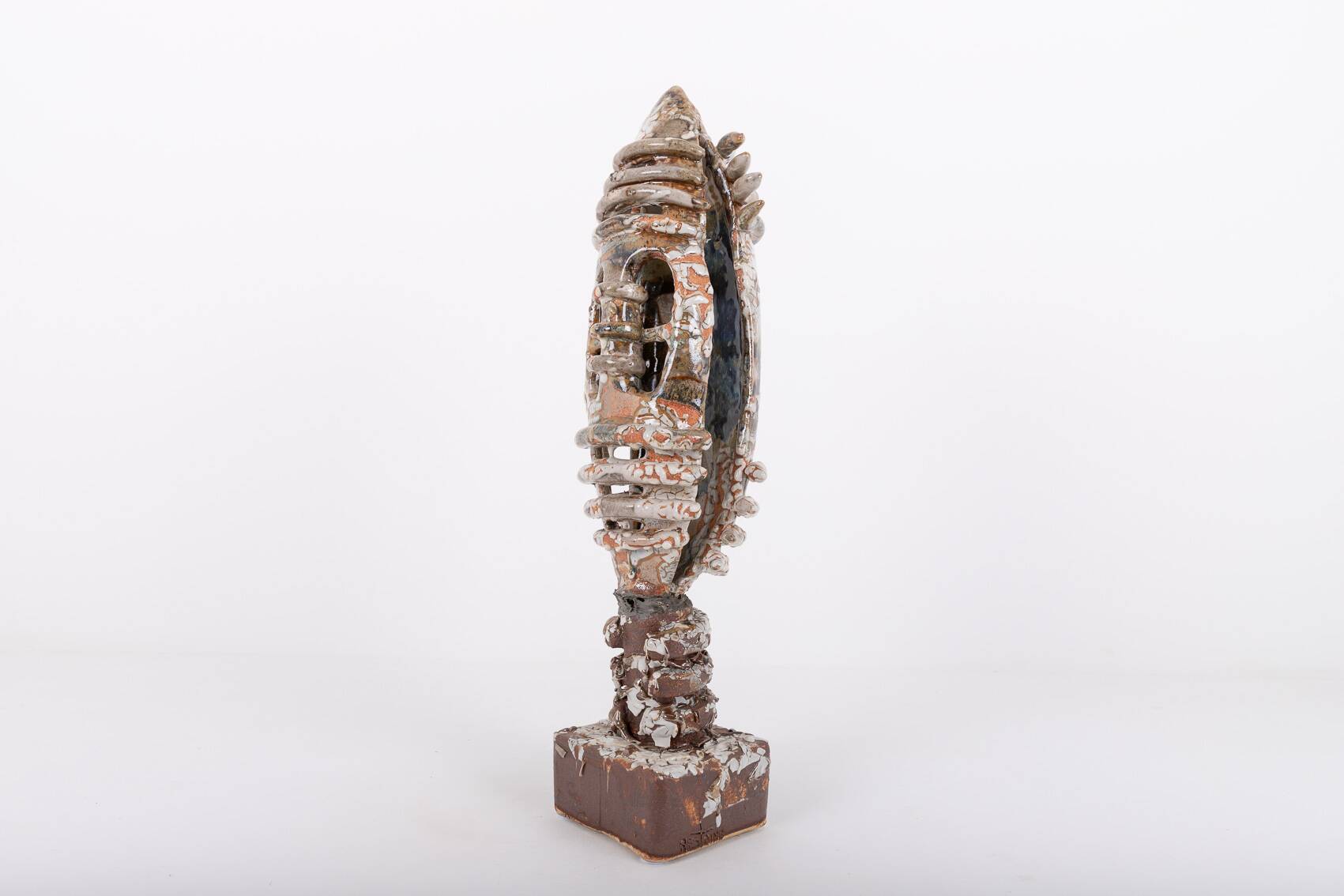 Sicilian glazed ceramic sculpture, unique piece