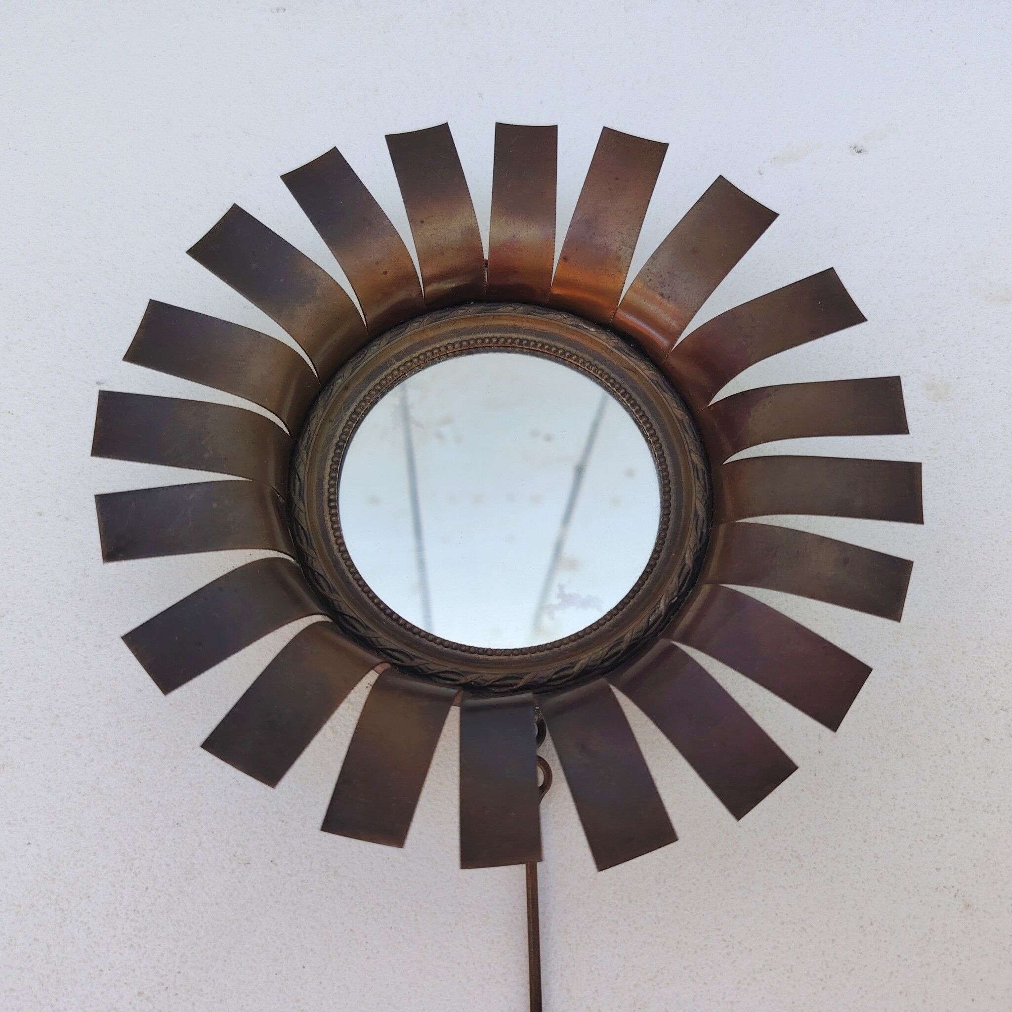 Flower wall mirror, Jean Vinay, 1960s design