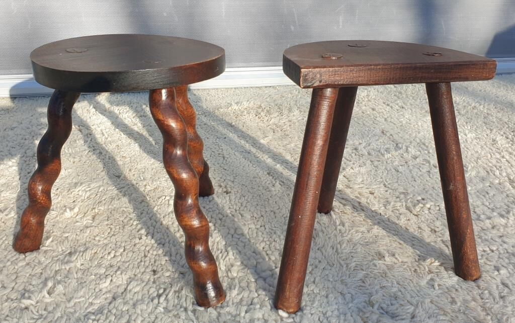 Set 2 nature deco milking stools