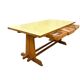 Vintage wooden table with a yellow formica top.