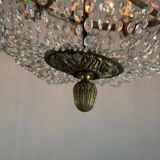 Oval-Shaped Pearl and Bronze Bag Chandelier, Circa 1900
