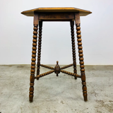 Antique wood carving table with 8 sides