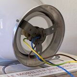 Ceiling light or wall light with white opal glass globe, 15 cm, aluminium rose.