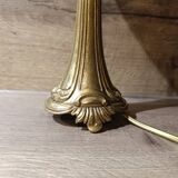 Lampe de table rétro chic bronze, globe à volant, vintage upcyclé