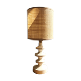 White lacquered wood lamp from the 1970s