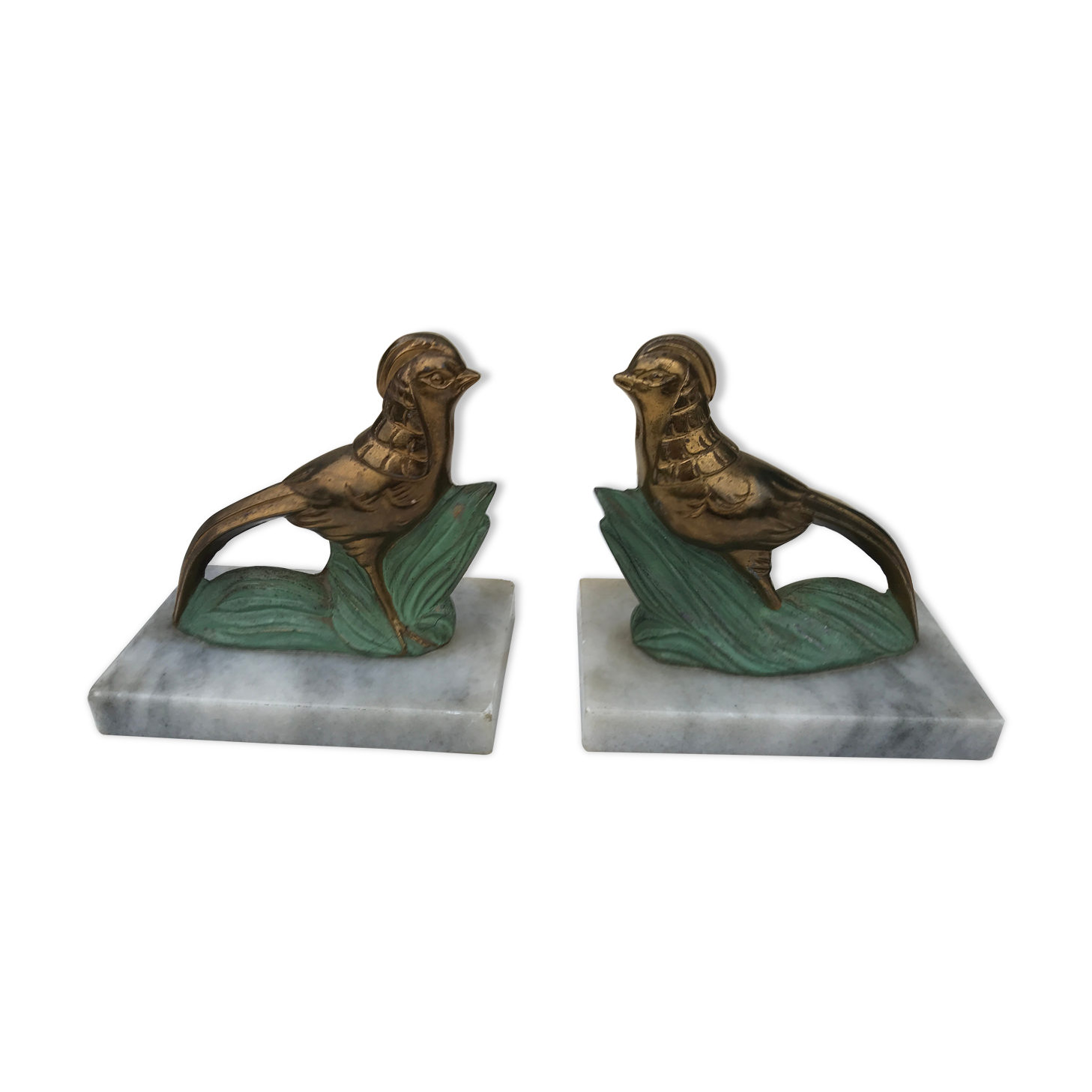 Pair of bookends birds art deco