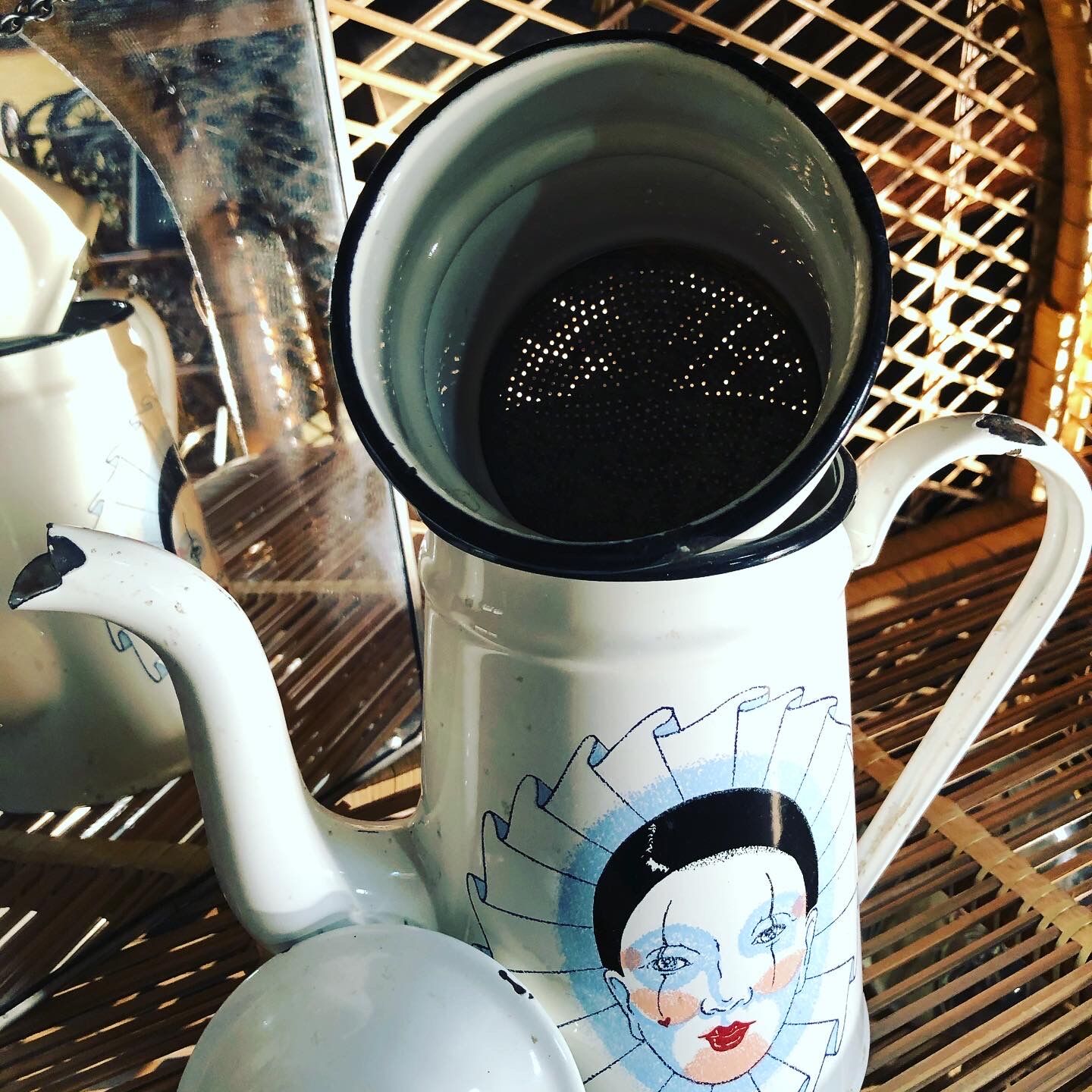 Pierrot enamelled coffee maker