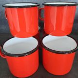 6 cups of enamelled sheet metal