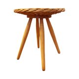 Rattan stool designed by J. Kalous, Úluv, Czechoslovakia, 1960s