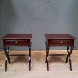 Pair of mahogany bedsides base X