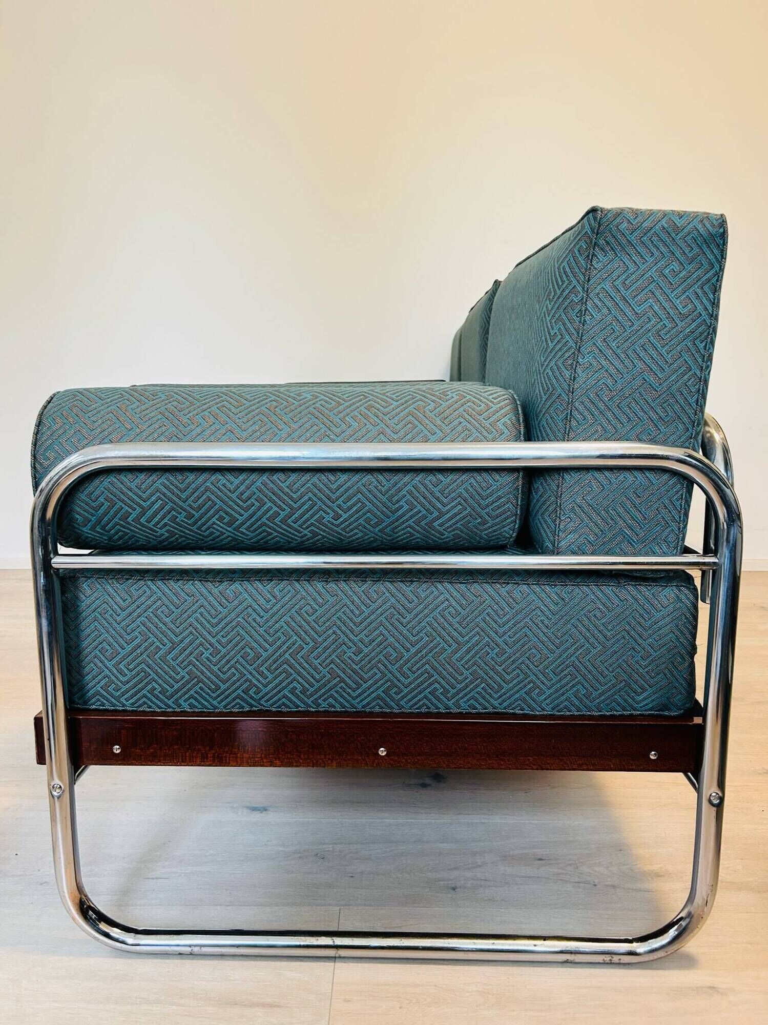 Canapé Bauhaus en Acier Tubulaire de Robert Slezak, 1930s
