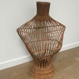 Wicker rattan bust mannequin