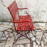 Foldable iron and wood bench