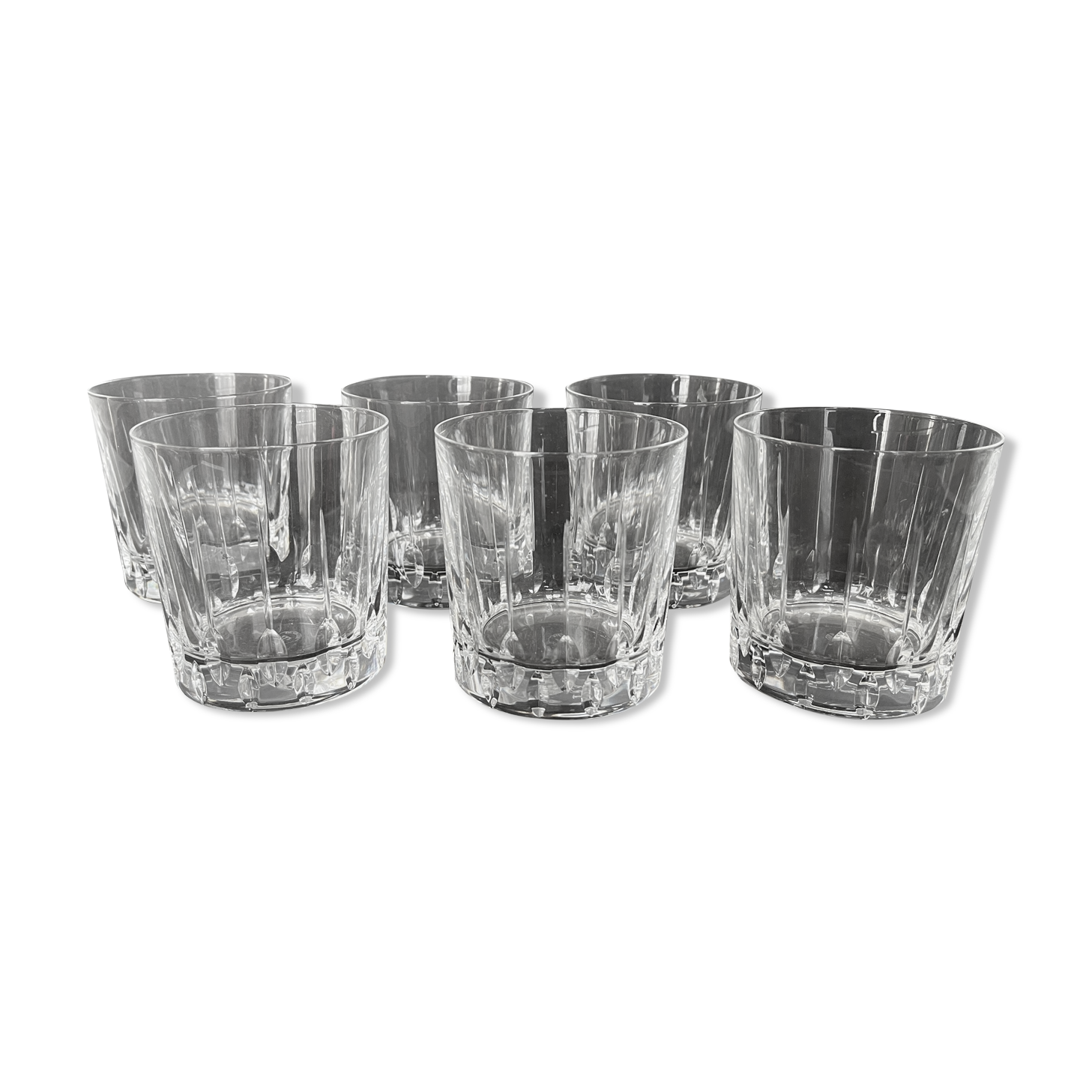Ensemble de six verres à whisky en cristal