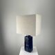 Danish blue ceramic table lamp by Désirée Stentoj, 1960.
