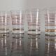 Set of 7 vintage glasses with gold and red edges from the 50s/60s