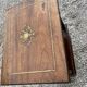 Walnut stand shelf and marquetry with mirror