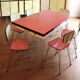 Table et chaises rockabilly en Formica structure Eiffel.