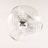 1 of 6 Large transparent glass pendant by Peill & Putzler, Germany, 1970s