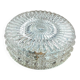 Vintage 1970s round wall light ceiling fixture with transparent glass.