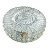 Ancienne applique murale ronde plafonnier verre transparent vintage 1970