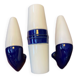 Set of 3 vintage ceramic bathroom lamps from Ifö of Sweden