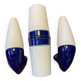 Set of 3 vintage ceramic bathroom lamps from Ifö of Sweden