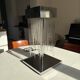 1970s metal lamp with glass rods