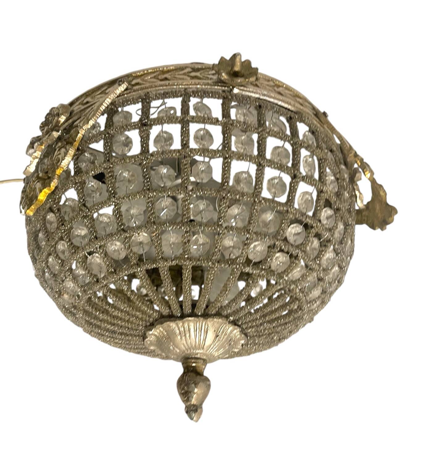 Crystal Beaded Flushmount 1980’s