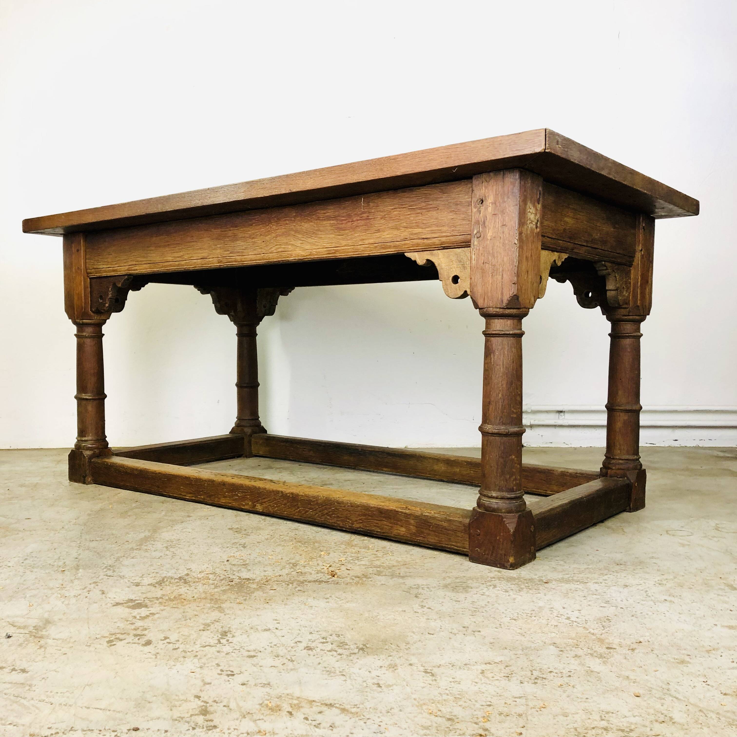 17th century oak bakers table