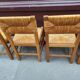 4 chaises paillées années 50