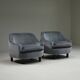 Set of 2 ice blue Mohair lounge chairs, 1950s Italy.