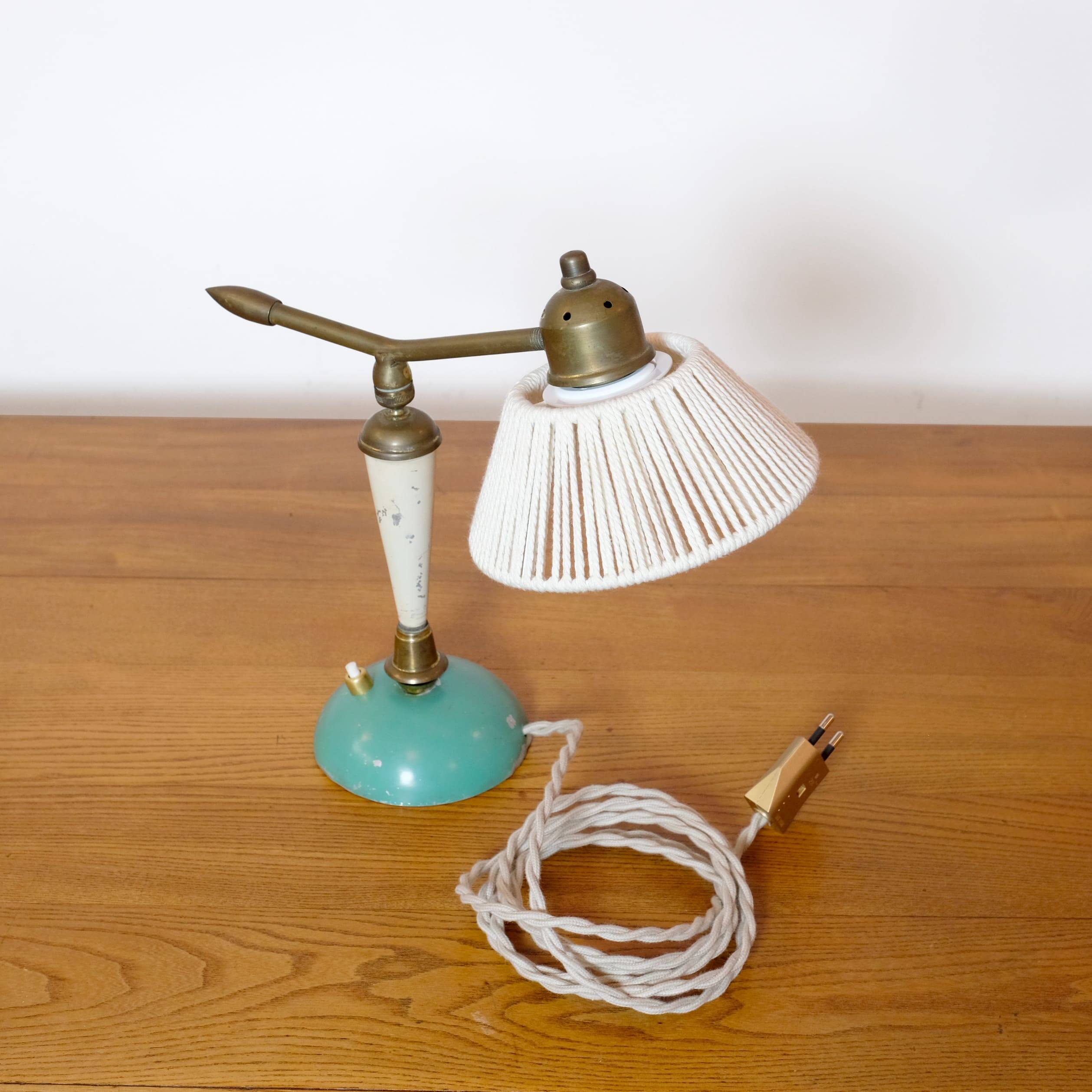 Brass and lacquered metal lamp from the 1950s.