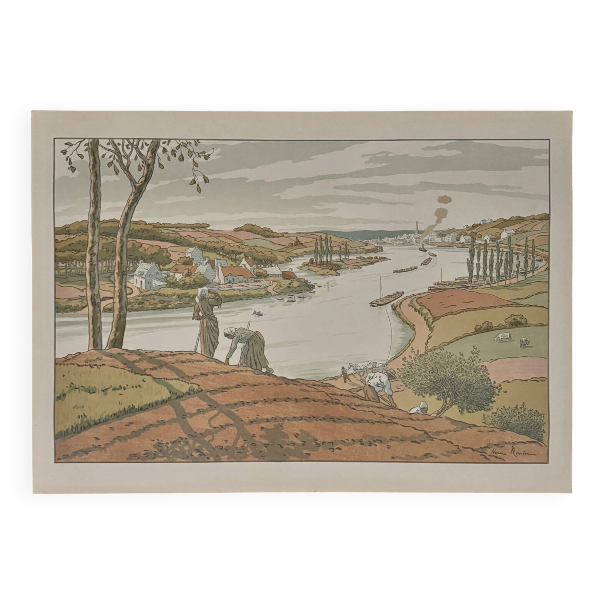 Lithographie par Henri Rivière Les Aspects de la Nature - Le Fleuve
