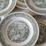 Pastoral decor earthenware dinner plates